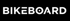 Logo mit dem Wort „BIKEBOARD“ in Großbuchstaben, weiß auf schwarzem Hintergrund.
