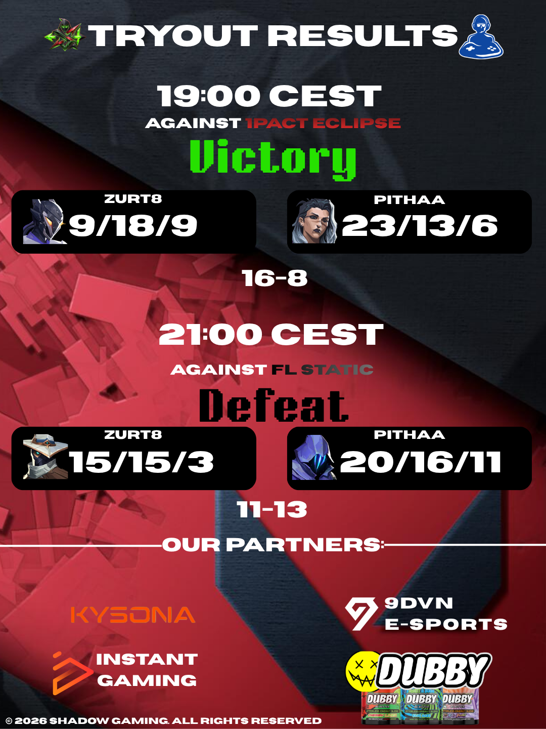 Shadow Gaming Tryouts 31.07.2026
