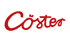 Roter Schriftzug „Cöster“ in geschwungener Schrift auf dunkelgrünem Hintergrund.