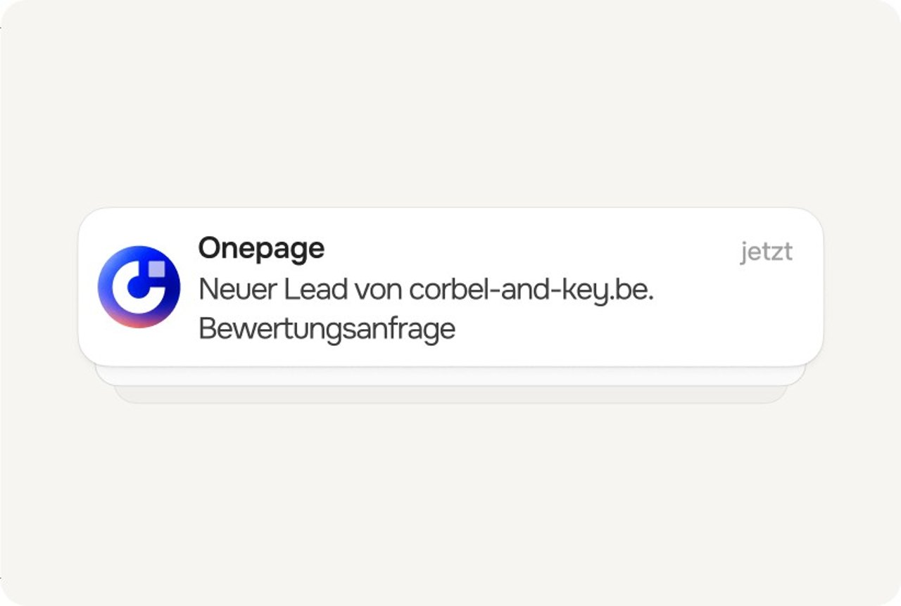 Eine Benachrichtigung über einen neuen Lead