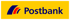 Postbank-Logo mit drei blauen und roten Bögen und dem Text "Postbank" auf gelbem Hintergrund.