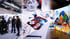 Besucher an einem Juno-Messestand mit Flyern, Werbeartikeln, bunten Luftballons und einem CAT-Simulator in einer Messehalle.