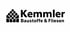 Logo von Kemmler Baustoffe & Fliesen, mit einem stilisierten Hausdach aus Rauten links neben dem Text.