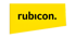 Schwarzer Text "rubicon." auf gelbem, rechteckigem Hintergrund.