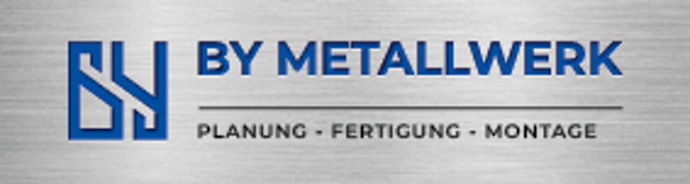 Logo von BY METALLWERK mit Text: Planung - Fertigung - Montage.