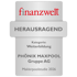 Finanzwelt Siegel Herausragend für Phönix Maxpool Gruppe AG, Kategorie Weiterbildung, Maklerpoolstudie 2026.