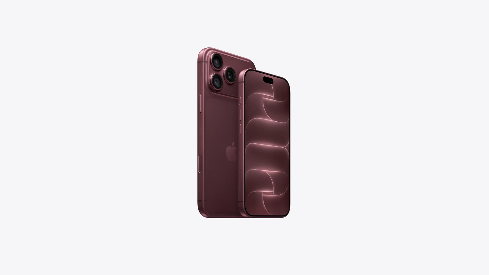 iPhone 18 Pro in Burgunder, Schrägansicht