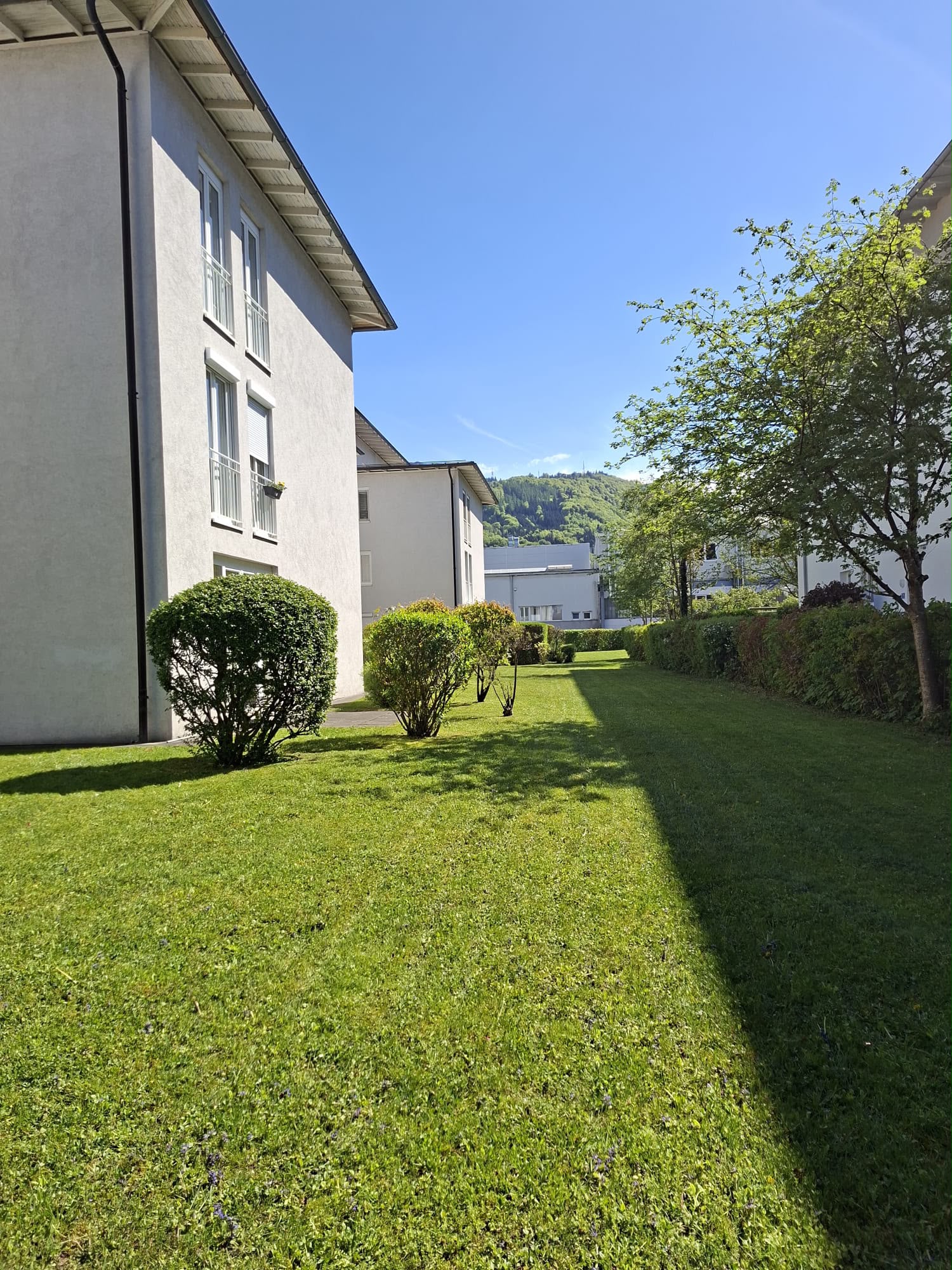 Gepflegte Aussenanlage einer Wohnanlage