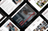 Vier verschiedene Webseiten-Layouts für Management-Training-Workshops und Kundenreferenzen.