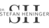 Logo von Dr. Stefan Heninger mit den großen Initialen SH in Grau auf schwarzem Hintergrund.