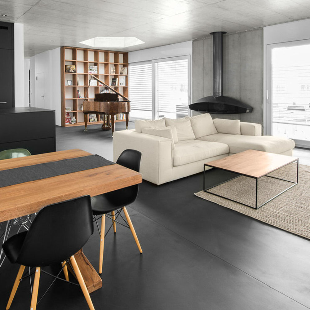 Böden und Wände in modernem Neubau