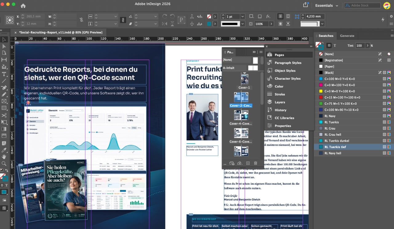 Gestaltung eines Print Reports in Adobe InDesign