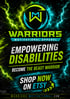 Warriors Motivational Apparel ad for Empowering Disabilities. Shop now on Etsy at warriorsmotivational.com.