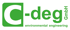 Logo von C-deg GmbH: Grüner Text "C-deg" mit "GmbH" vertikal, darunter "environmental engineering".