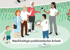 Reporterin interviewt Passanten, ein Mann hält ein Tablet mit "NACHRICHTEN", Text: "Nachhaltige publizistische Arbeit".