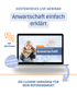 Kostenfreies Live Webinar: Anwartschaft einfach erklärt. Laptop mit Frau im Schnee und Text: Anwartschaft. Inkl. Q&A Runde. Kompakt in 20min. Die clevere Vorsorge für Dein Referendariat!