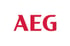 Rotes AEG-Logo auf weißem Hintergrund.