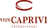 Logo von CAPRIVI Fachpersonal mit einem roten Bogen über dem Text.