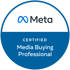 Meta Certified Media Buying Professional-Abzeichen.