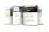 Mehrere aufgefächerte Seiten einer Website mit Formularen, Text und Bildern.