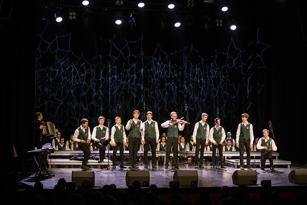 Singers of HIB.art.chor Graz on stage during the opening concert, Voices of Spirit 2015, Graz