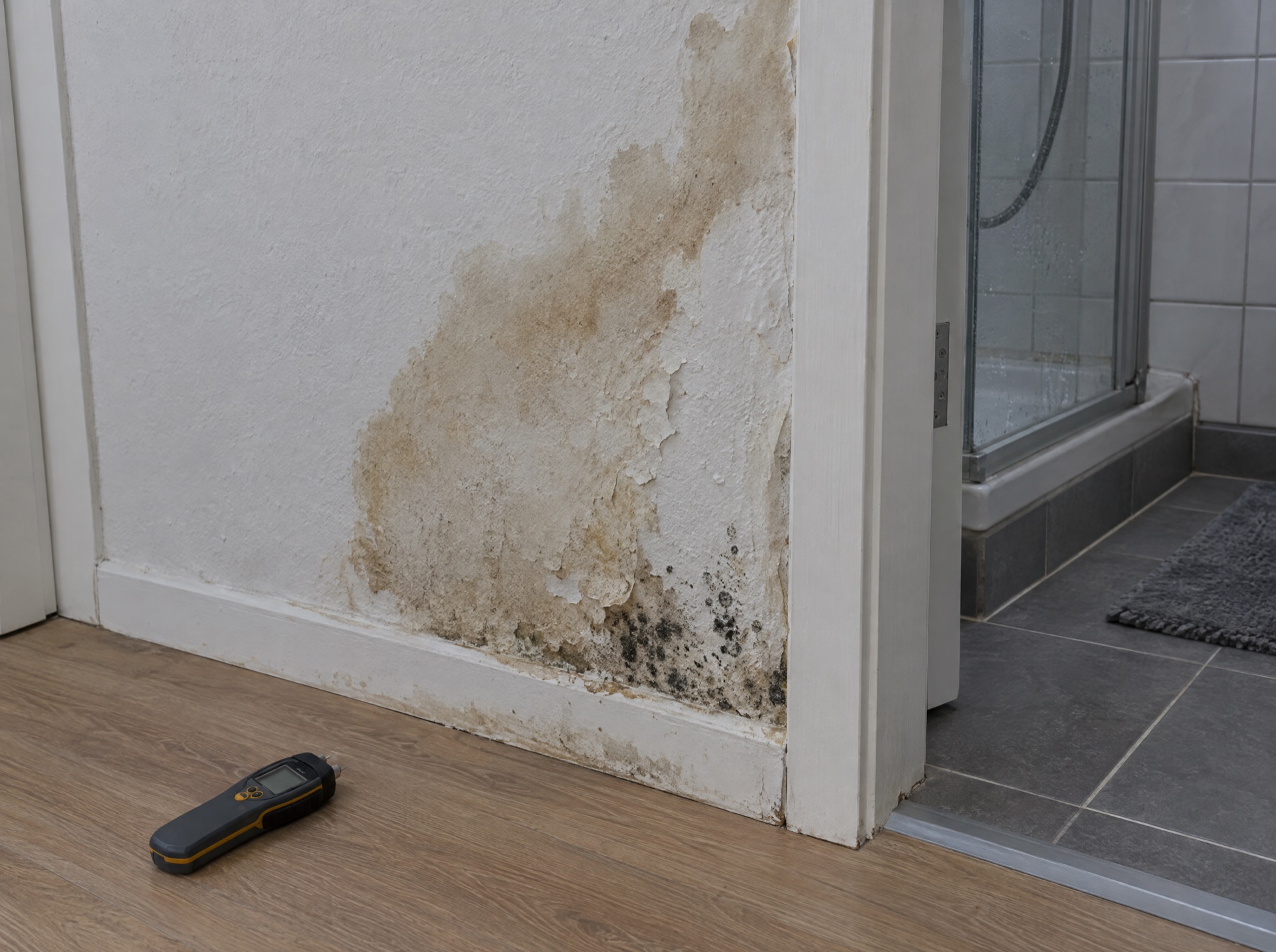 So endet es oft: Feuchte und Schimmel in der Wand nebenan