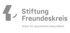 Logo der Stiftung Freundeskreis mit dem Slogan Stark für psychische Gesundheit auf schwarzem Hintergrund.