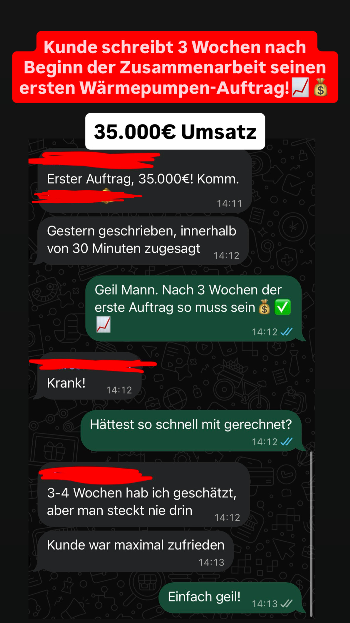 Kundenergebnis Screenshot