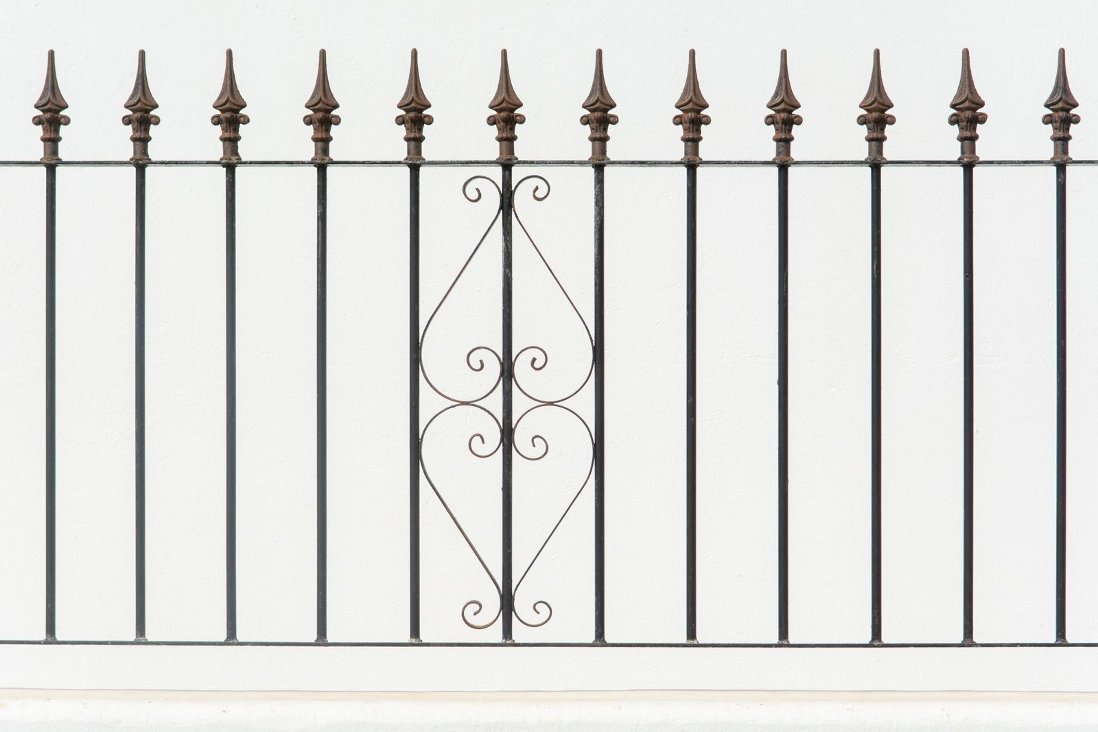 Ornamental wrought iron fence outside a Carmel, Indiana home