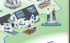 Illustration eines Hauses mit modernem Energiekonzept – Solarmodule, Wärmepumpe, Speicher, E-Auto