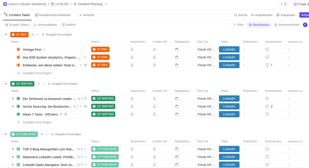 ClickUp für Projektmanagement.