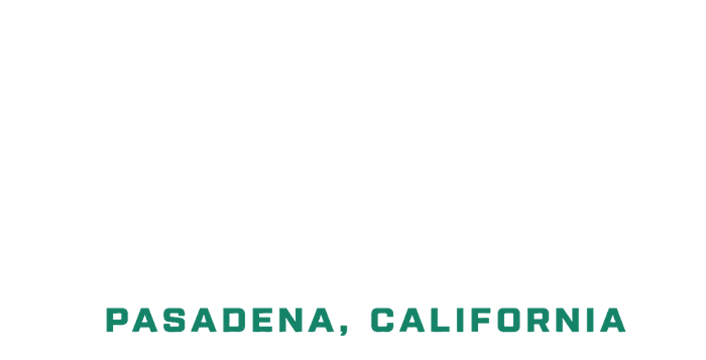 White tow truck and heavy-duty wrecker logo with text: TOWING Pasadena, California.