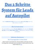 Text: "Das 2 Schritte System für Leads auf Autopilot", "Was du lernen wirst", "Relevante Ressourcen", "Das Trainingsvideo zu dem Guide".