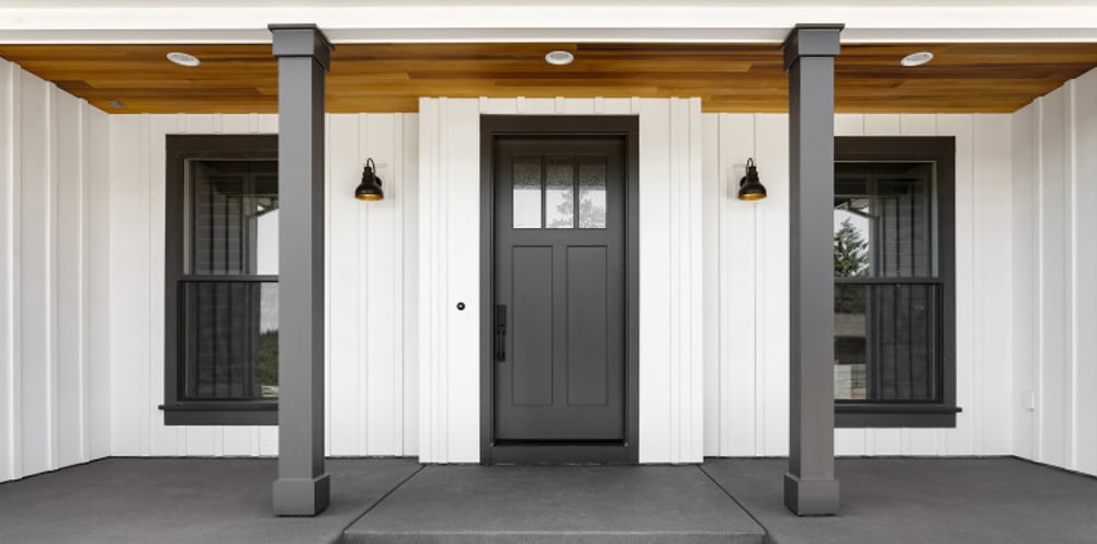 Black framed windows