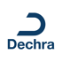 Dechra-Logo: Blauer, offener Halbkreis über dem Wort "Dechra" in blauen Kleinbuchstaben.
