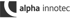 Schwarzes Alpha Innotec Logo mit einem geschwungenen vertikalen Balken links und dem Text "alpha innotec" rechts.