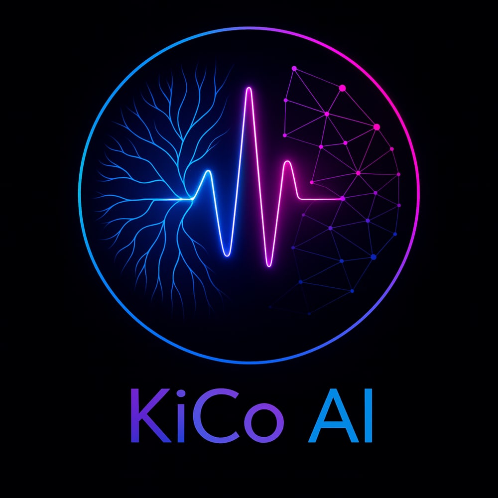 KiCo AI Logo mit neuronalen Linien - Anbieter für Telefon-KI & Chat-KI, digitale Mitarbeiter für Vertrieb, Support & Marketing, DSGVO- & EU AI Act-konform. | www.kicoai.com