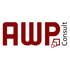 AWP Consult Logo: dunkelroter Text "AWP" mit drei Quadraten und "Consult" vertikal daneben.