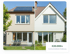 Hausfassade mit Solarmodulen auf dem Dach und Garten, daneben eine ähnliche Hausfassade. Text: „€20.000+ Durchschnittliche Förderung“.