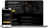 Webseite einer Kanzlei mit dunklem Hintergrund und strukturierter Navigation in Gelb und Weiß