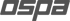 Das Wort "OSPA" ist in grauen, fetten, futuristisch wirkenden Großbuchstaben auf grünem Hintergrund geschrieben.