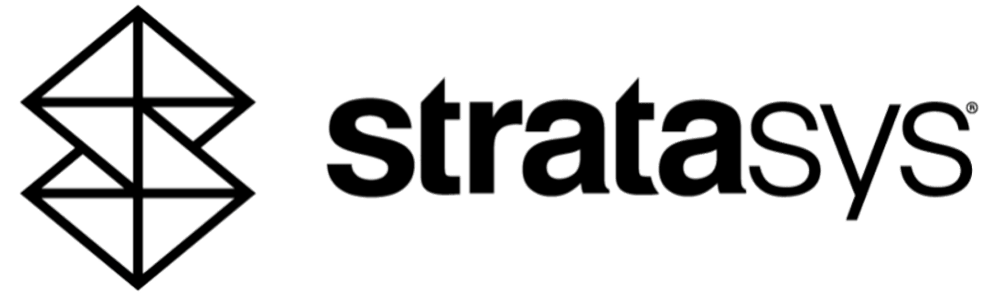 Stratasys Logo mit geometrischem Symbol und dem Schriftzug „stratasys“.