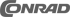Graues "CONRAD" Logo auf grünem Hintergrund.