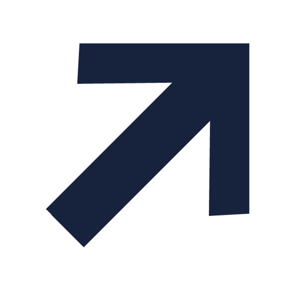 Ein dunkelblauer Pfeil zeigt schräg nach oben rechts auf grünem Hintergrund.