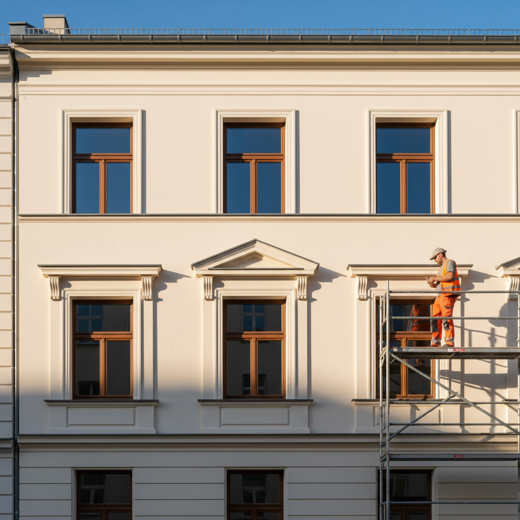 Fachgerecht sanierte Altbaufassade in Berlin