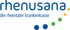 Rhenusana Logo: „Rhenusana. die rheintaler krankenkasse.“ mit gelben, grünen und blauen Punkten.