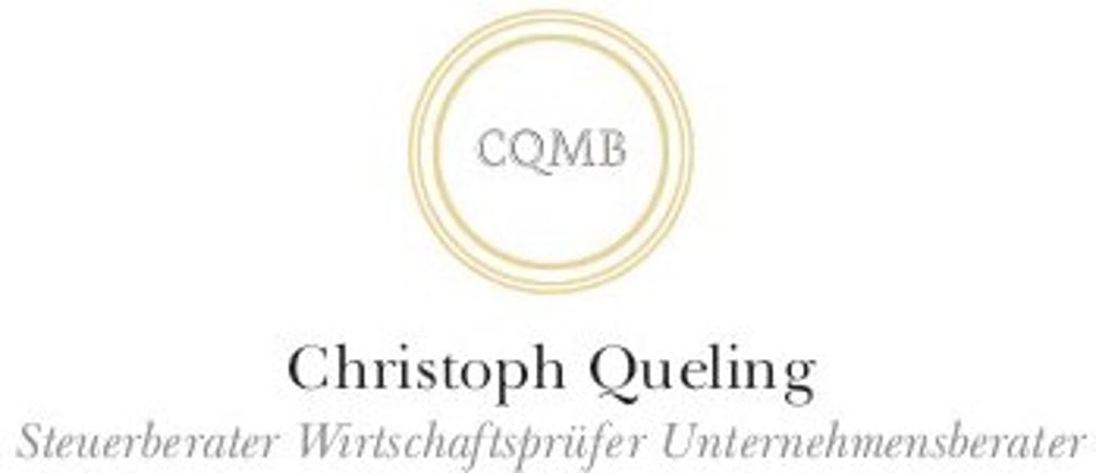 Logo von Christoph Queling, Steuerberater, Wirtschaftsprüfer und Unternehmensberater mit dem CQMB-Emblem im Kreis.