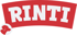 Roter Bogen mit weißem "RINTI"-Schriftzug und einem Hundekopf-Symbol.