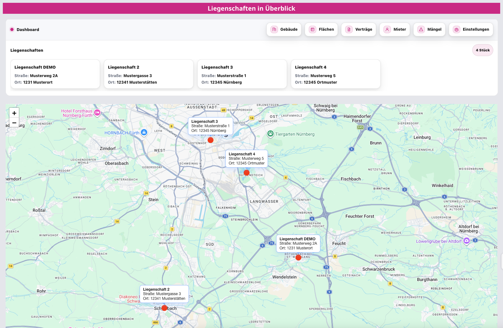 Flächenmanagement – Liegenschaften-Karte