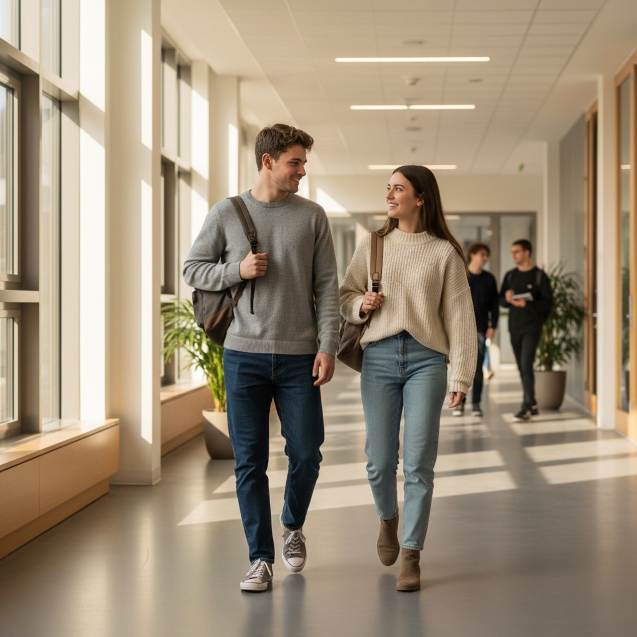 Studierende im Flur